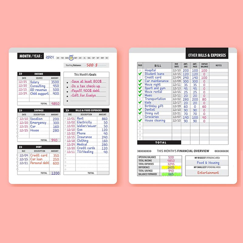 【Up to 60% off】Bill Payment Management Book