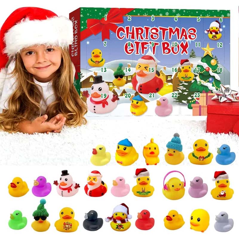 24 Pcs Christmas Rubber Ducks Advent Calendar giftspocket 24 Pcs Christmas Rubber Ducks Advent Calendar giftspocket