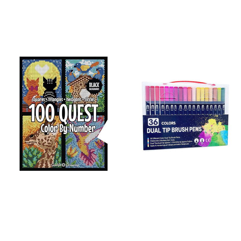 【UP TO 60% OFF】100 QUEST Color by Numbers Book