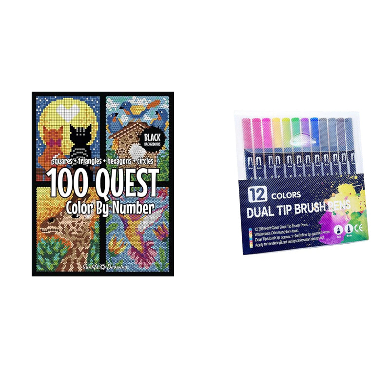 【UP TO 60% OFF】100 QUEST Color by Numbers Book