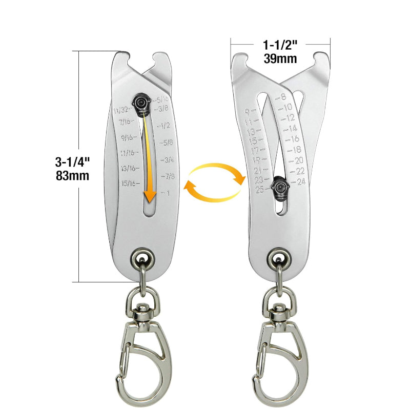 Thread Size Checker Keychain