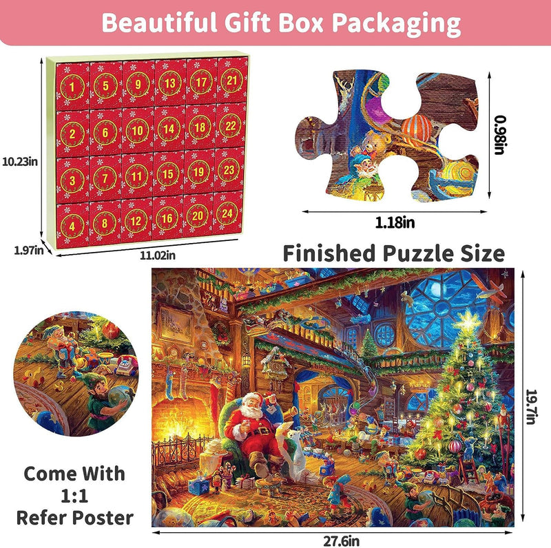 Christmas Advent Calendar Jigsaw Puzzle 1000pcs