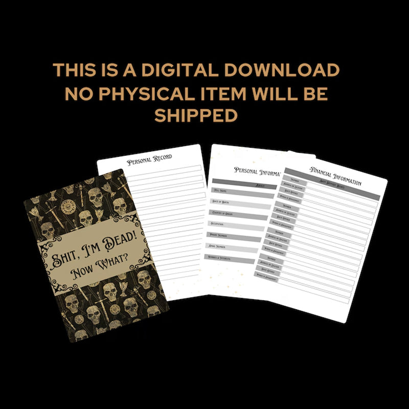 π HalloweenGift: Sh*t, Iβm Dead! End of Life Planner - The Ultimate Spooky Gift! ππ»