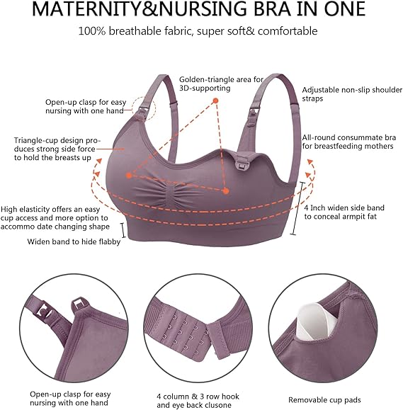 Nursing Bras for Breastfeeding  Seamless Maternity Bras Pregnancy Sleep Bralette