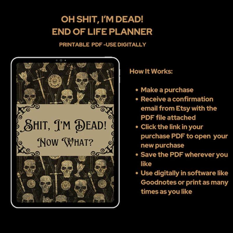 π HalloweenGift: Sh*t, Iβm Dead! End of Life Planner - The Ultimate Spooky Gift! ππ»