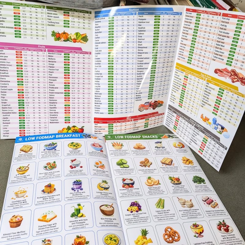 š„Set of 2 Fodmap ChartšIBS Symptom Relief Food List