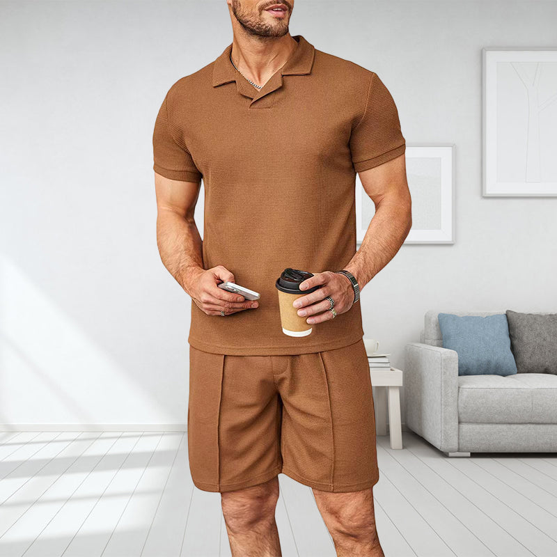Men's V Neck Summer Casual Set