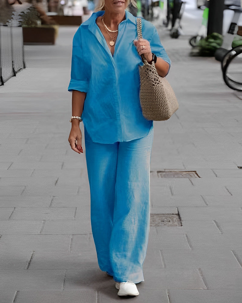 Cotton And Linen Shirt Suit