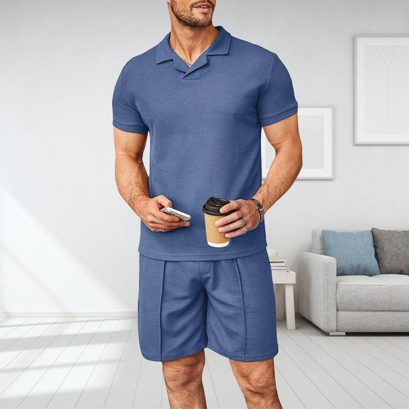 Men's V Neck Summer Casual Set