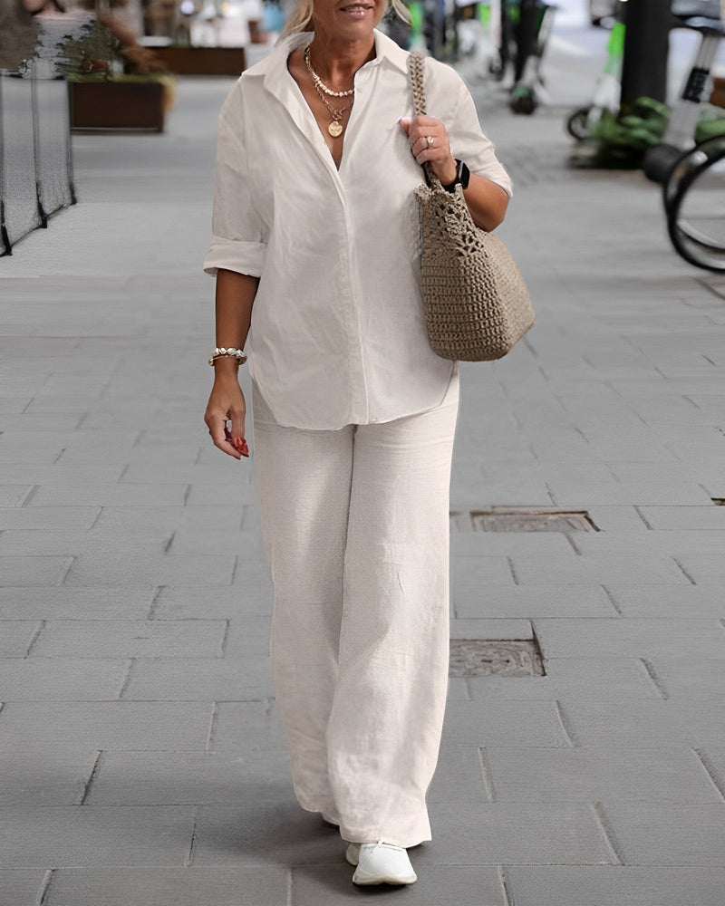 Cotton And Linen Shirt Suit