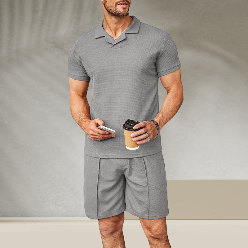 Men's V Neck Summer Casual Set