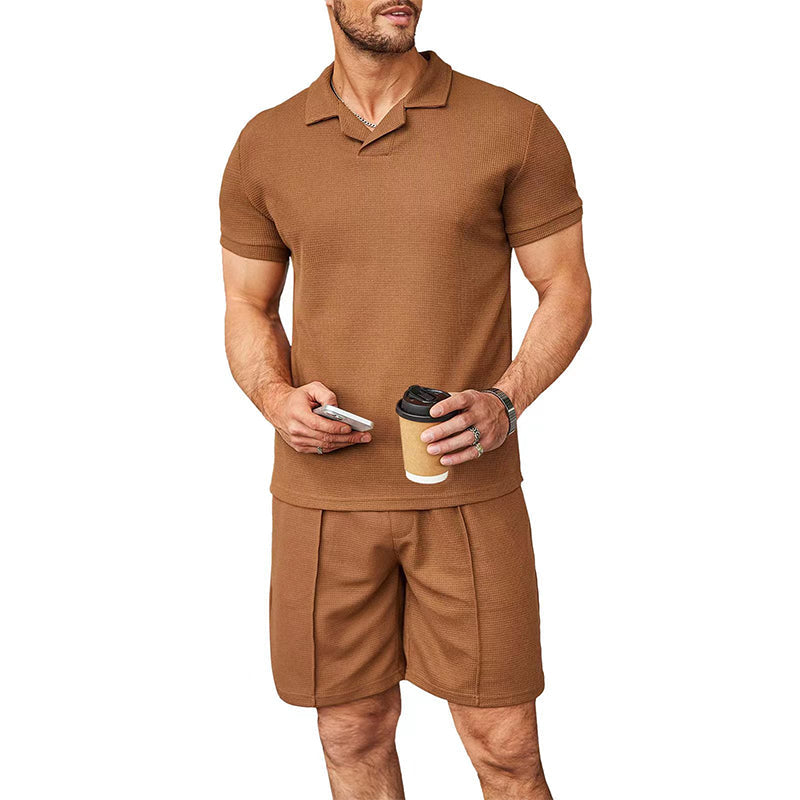 Men's V Neck Summer Casual Set