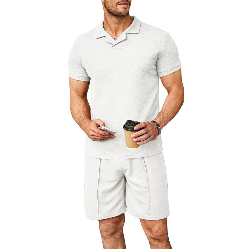 Men's V Neck Summer Casual Set