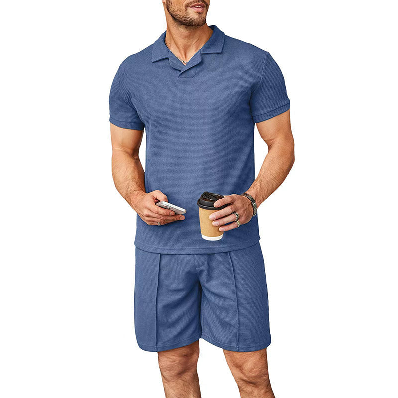 Men's V Neck Summer Casual Set