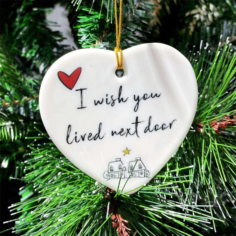 Christamas Sale - Ceramic Heart Hanging Ornament