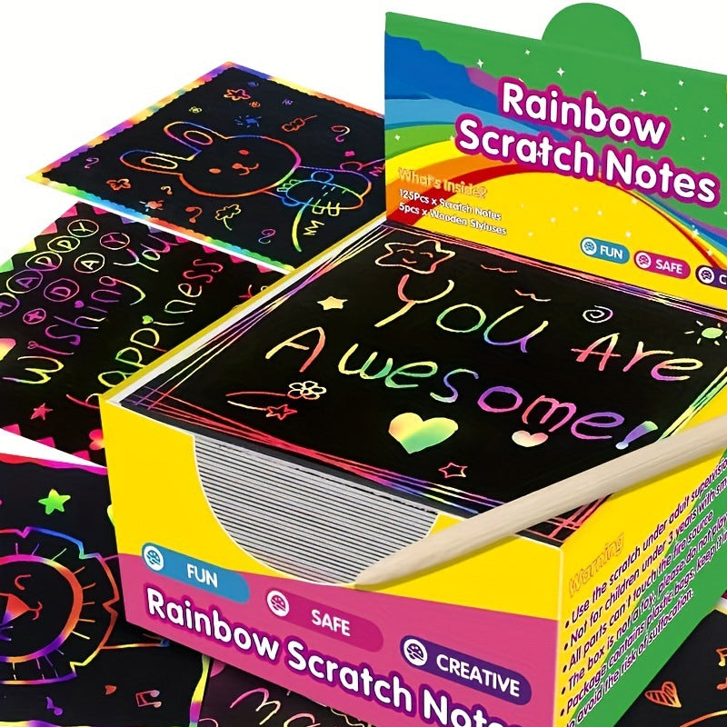DIY Rainbow Magic Scratch Paper Art Set