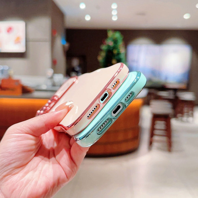 Cute Wave Shape With Love Heart Raised Camera Protection Phone Case