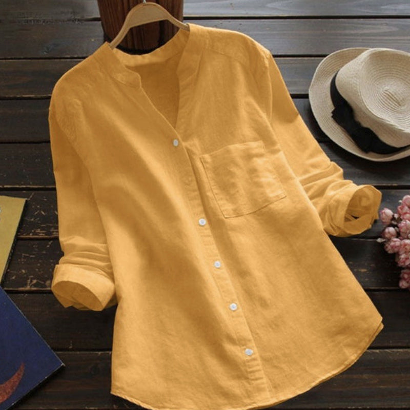 Plain casual loose blouse