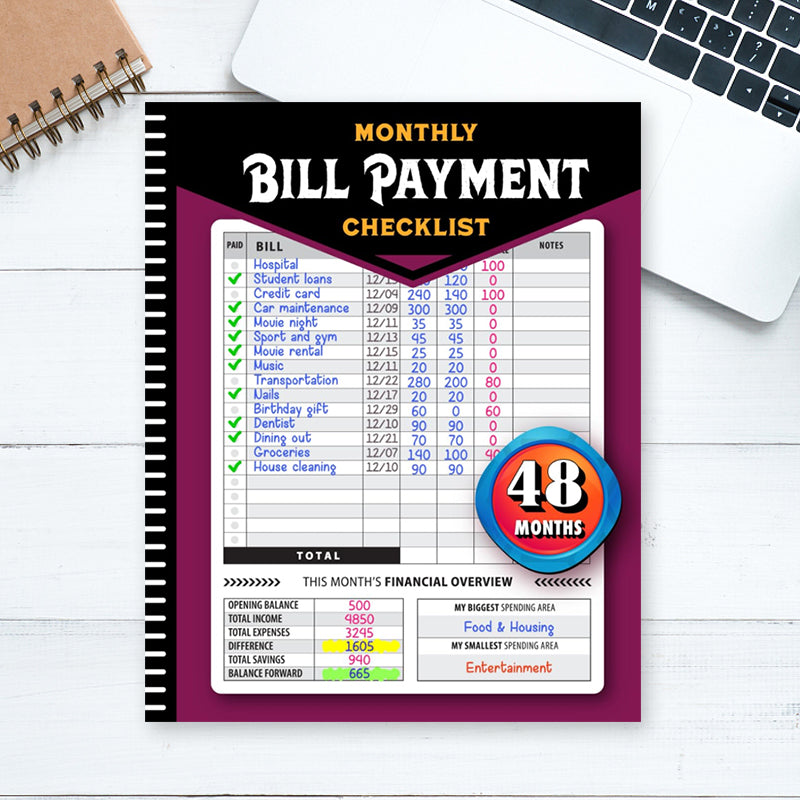 【Up to 60% off】Bill Payment Management Book