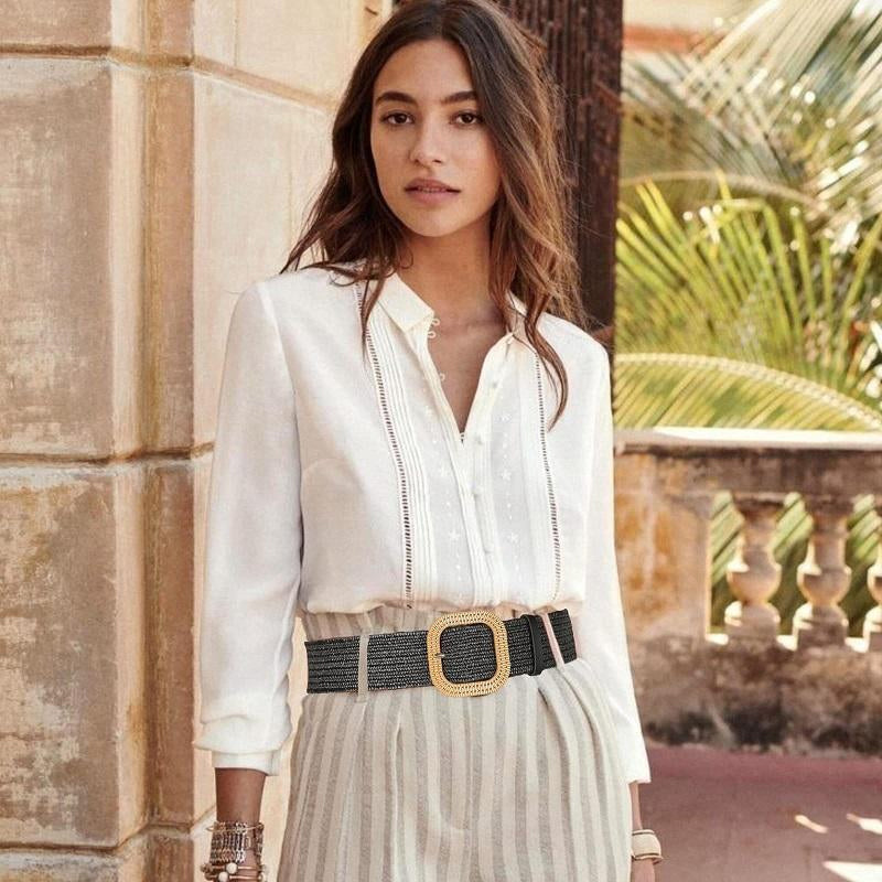 Fashion Vintage Boho Straw Woven Belt