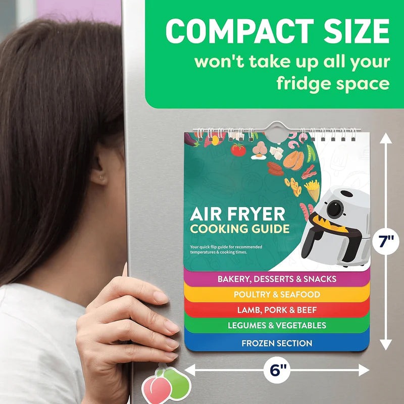 🔥LAST DAY 49% OFF-Air Fryer Cheat Sheet Magnets Cooking Guide Booklet