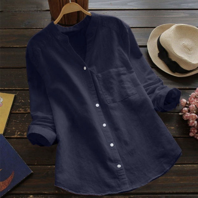 Plain casual loose blouse