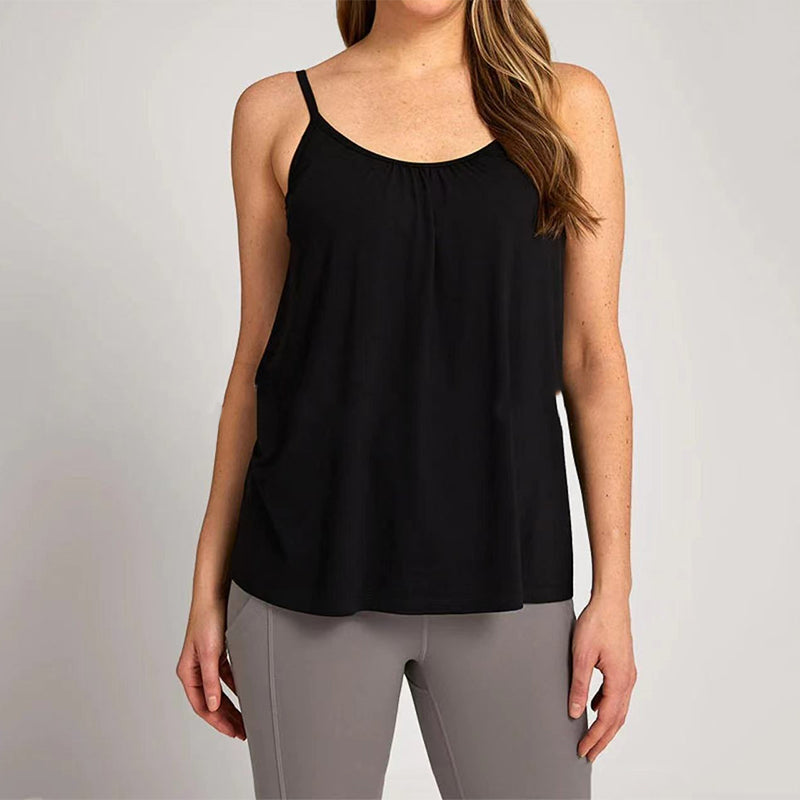 Loose Fitting Tank Top With Built-in Bra