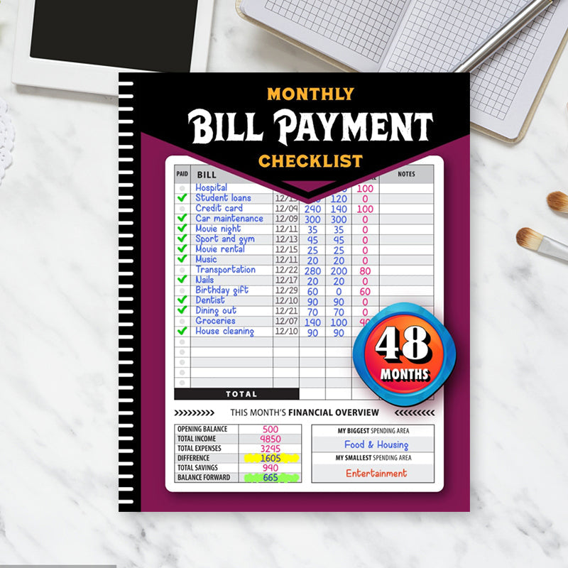 【Up to 60% off】Bill Payment Management Book