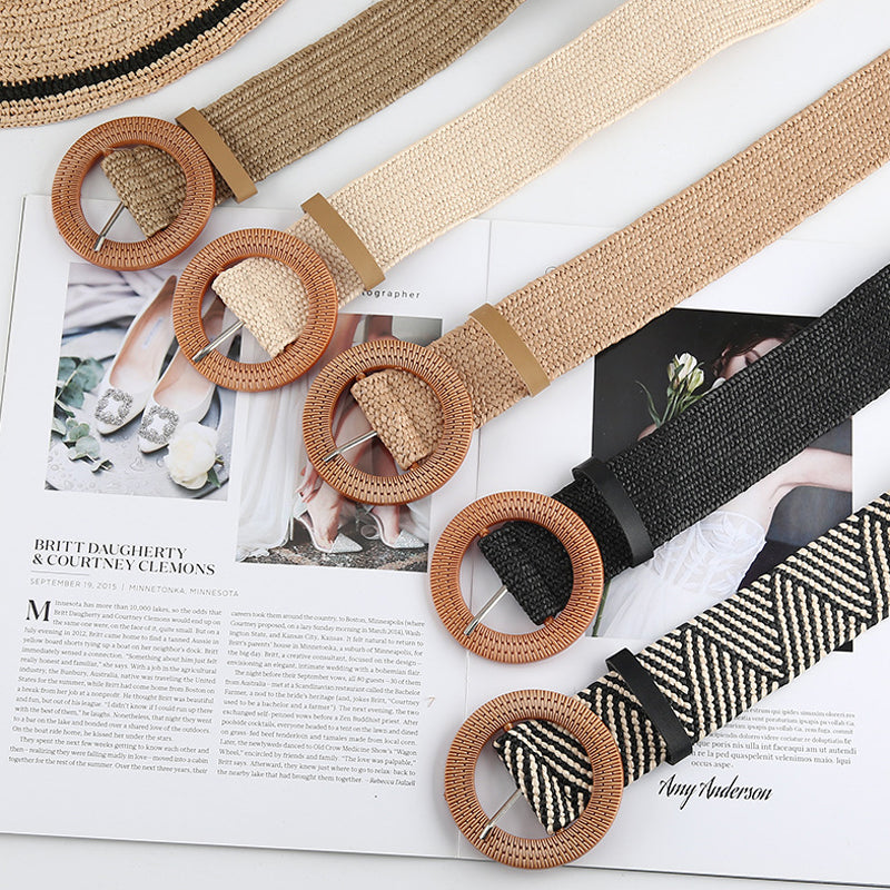 Fashion Vintage Boho Straw Woven Belt