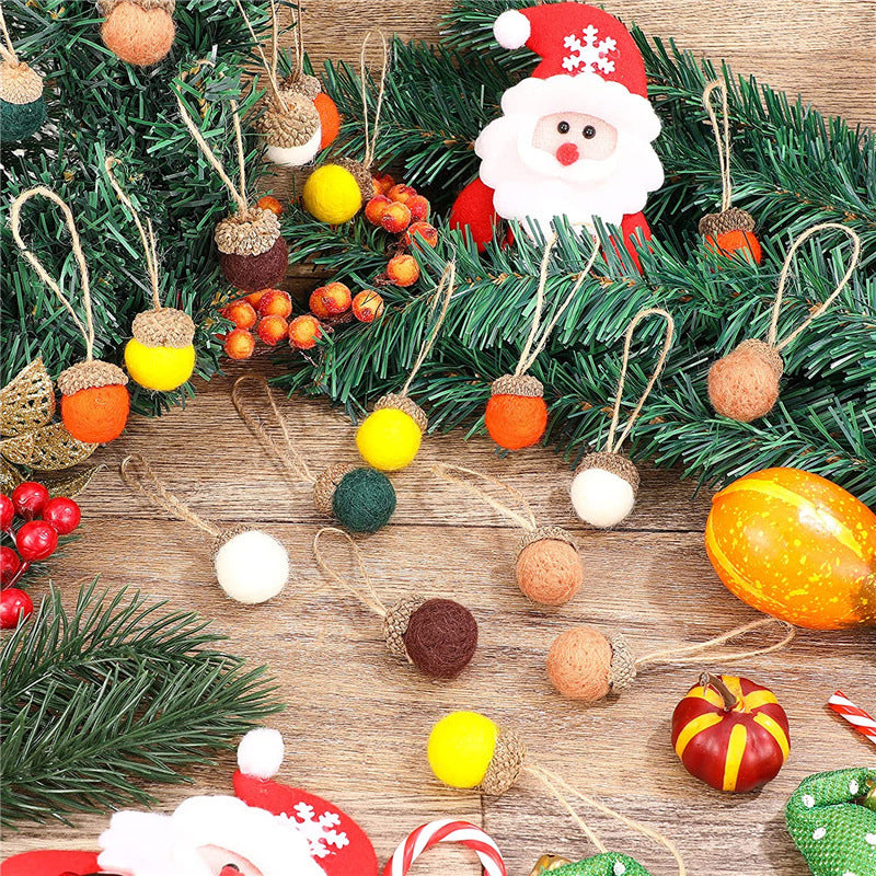 Wool Felt Acorn Ornaments