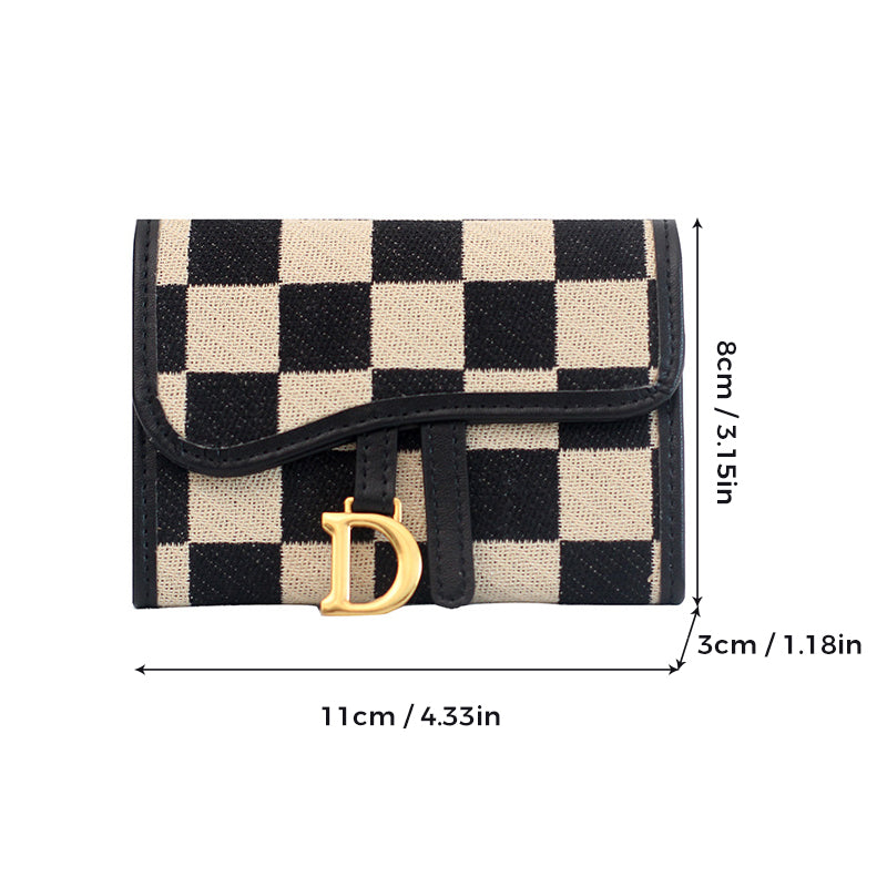 Checkerboard Pattern D Letter Design Card Holder