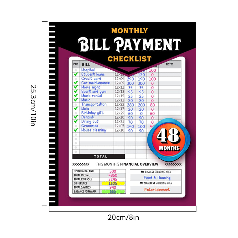 【Up to 60% off】Bill Payment Management Book