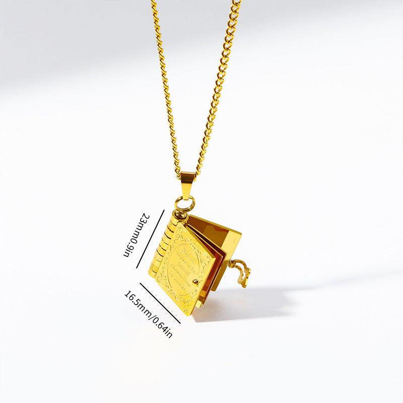 Openable Book Necklace