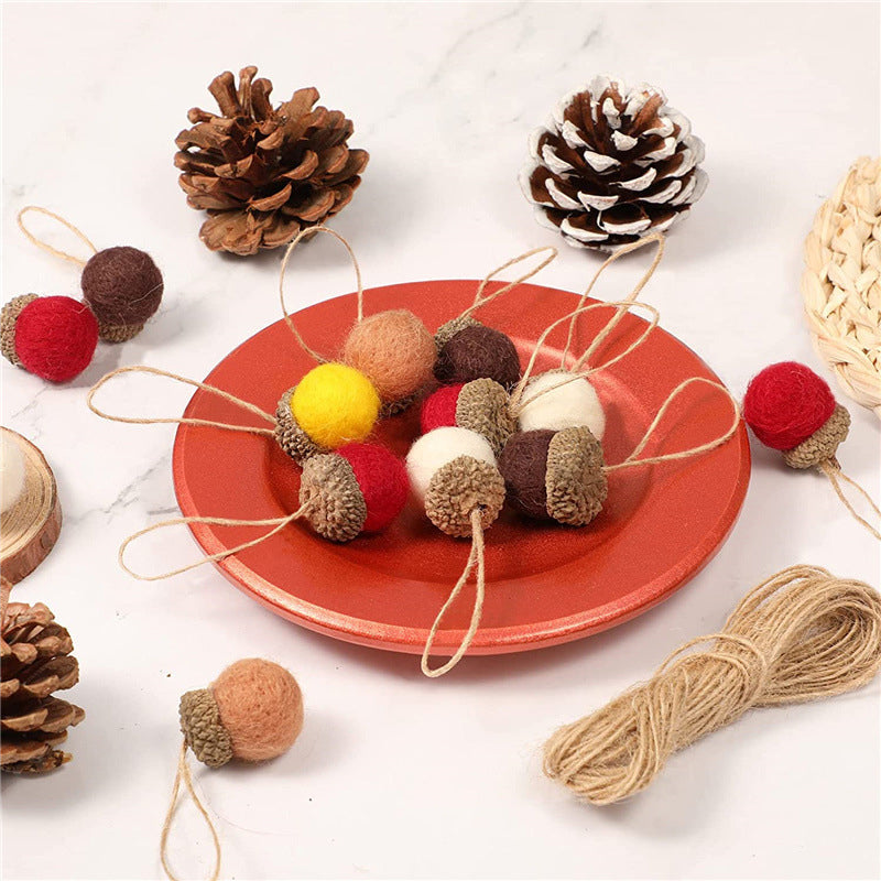 Wool Felt Acorn Ornaments