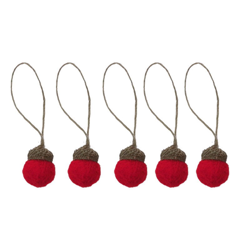Wool Felt Acorn Ornaments