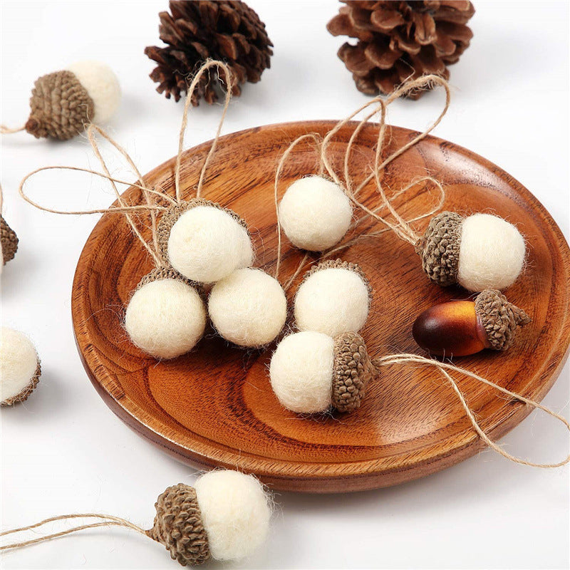 Wool Felt Acorn Ornaments