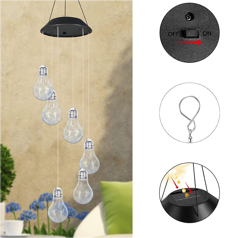 Solar-Powered LED Wind Chime Light