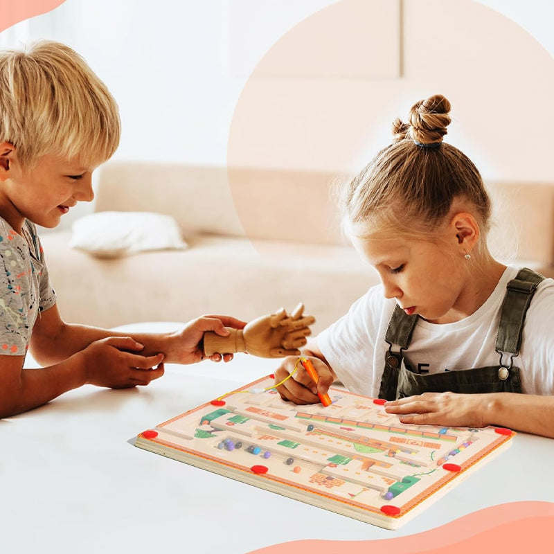 Magnetic Wooden Maze Toy Set