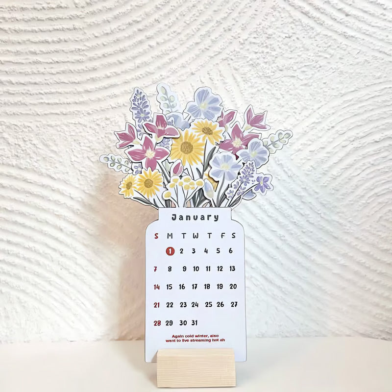 2025 Bloomy Flowers Desk Calendar