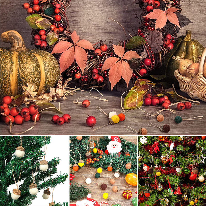 Wool Felt Acorn Ornaments