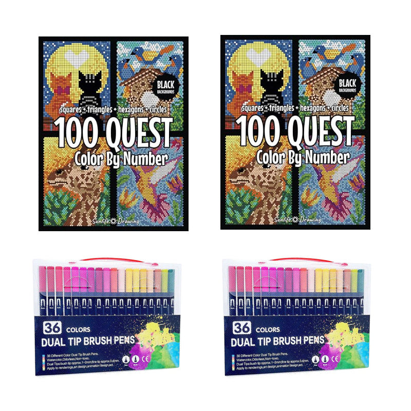 【UP TO 60% OFF】100 QUEST Color by Numbers Book