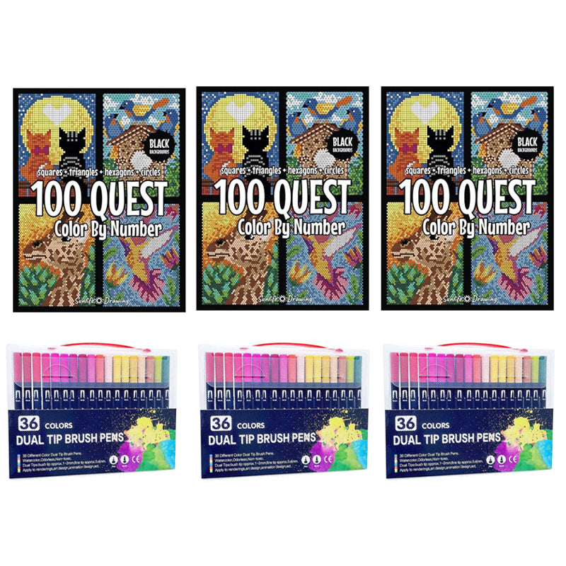 【UP TO 60% OFF】100 QUEST Color by Numbers Book