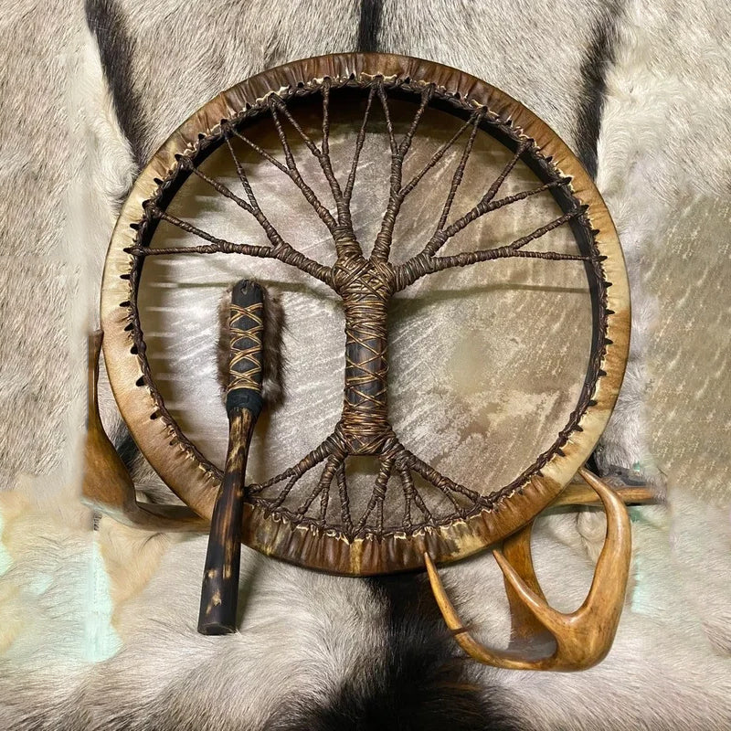 Shamanic Drum 'Tree of Life' Instrumental Ornament
