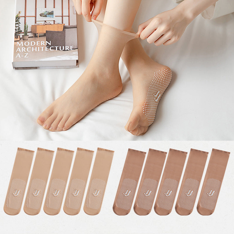 Invisible, Slip-resistant Crystal Silk Socks
