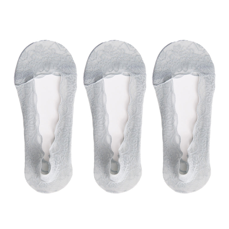 【3 Pairs】Lace No Show Liner Socks for Women