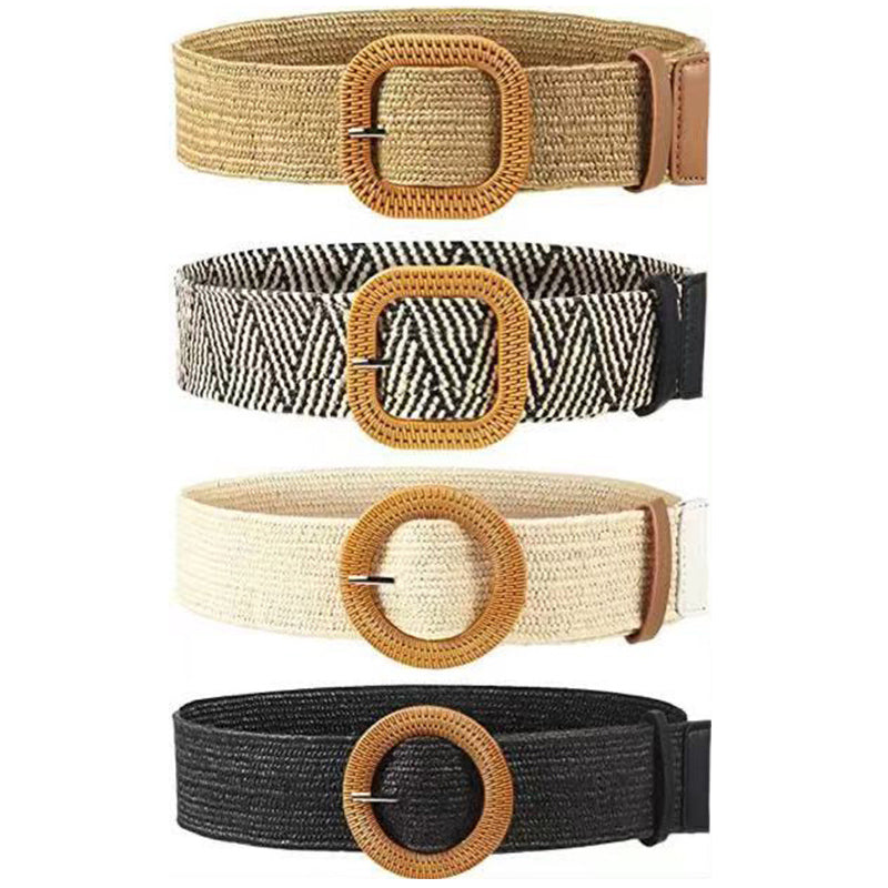 Fashion Vintage Boho Straw Woven Belt
