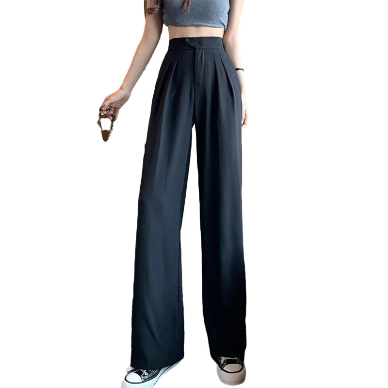 Figure-Flattering Versatile High-Waisted Wide Leg Trousers