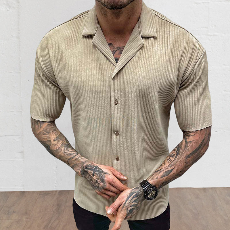 Men's Short Sleeve Cardigan Shirt