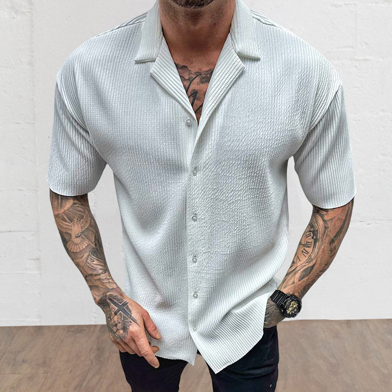 Men's Short Sleeve Cardigan Shirt