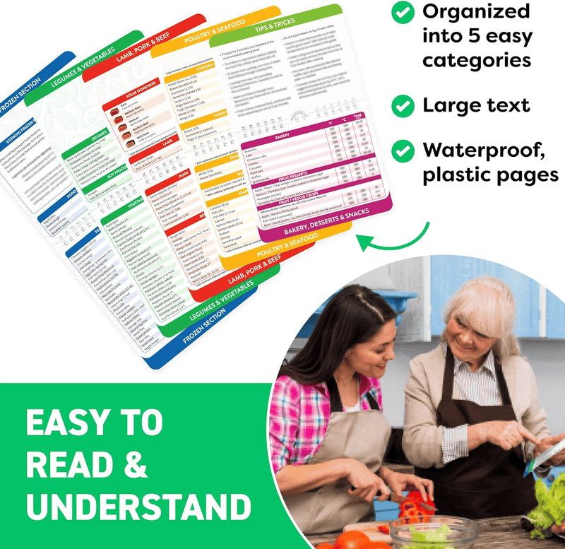 🔥LAST DAY 49% OFF-Air Fryer Cheat Sheet Magnets Cooking Guide Booklet